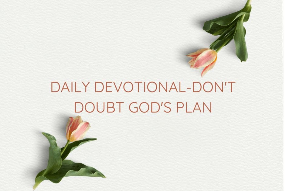 Daily Devotional-Do Not Doubt God Has a Plan